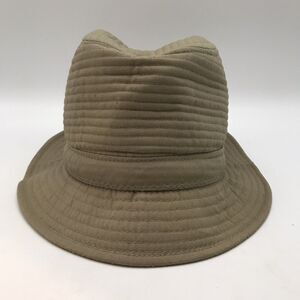 London Fog Weatherized Quilted Hat Khaki Tan Men's Fitted Fedora Bucket Style